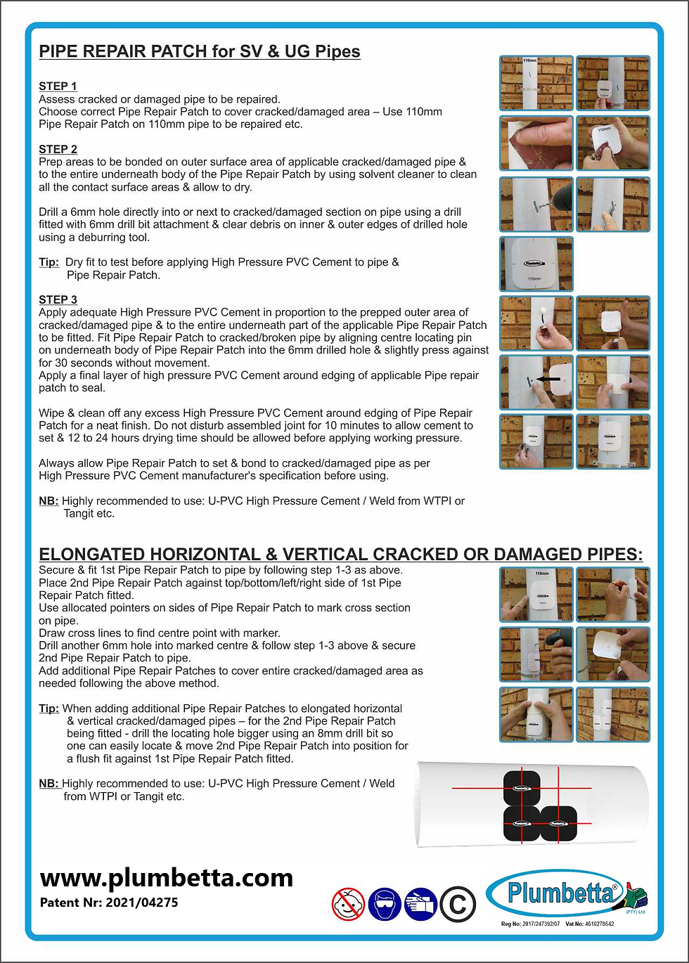 Thumbnail: Pipe Repair Patch SV, UG & HP (40mm, 50mm, 75mm, 110mm, 160mm) 
