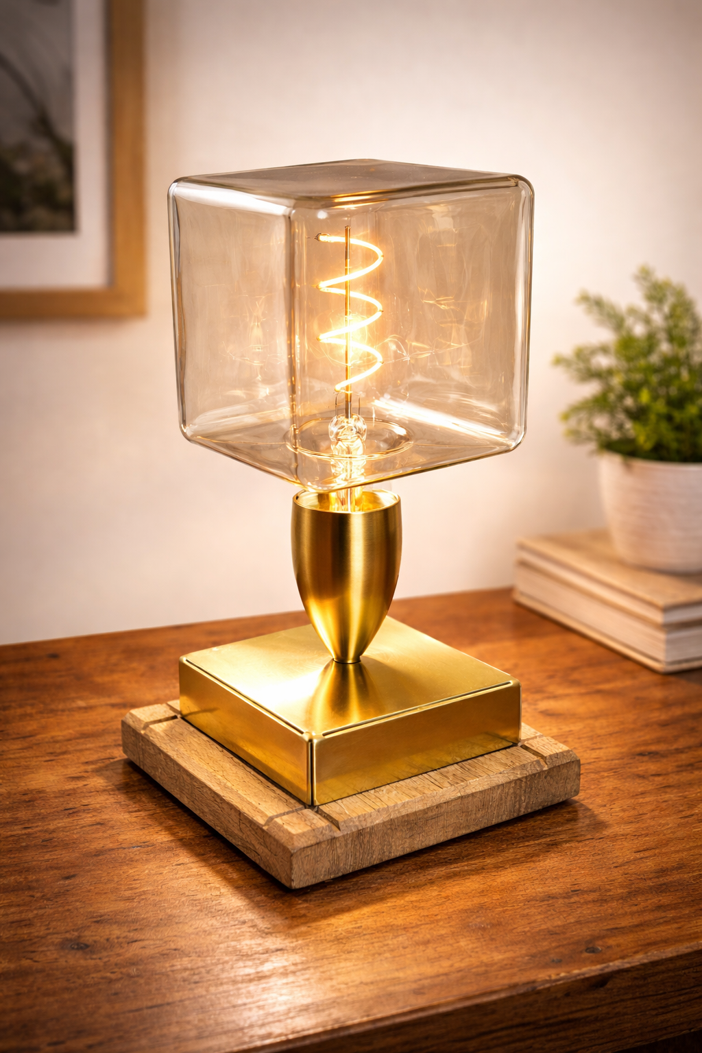 Lampe Carré Or
