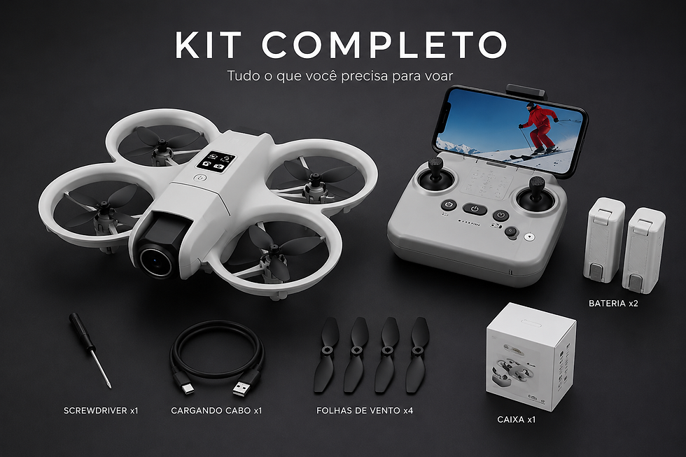 Miniatura: DLI Drone NEO 4K Profissional Câmera Dupla WiFi -  Controle Remoto 2 Baterias