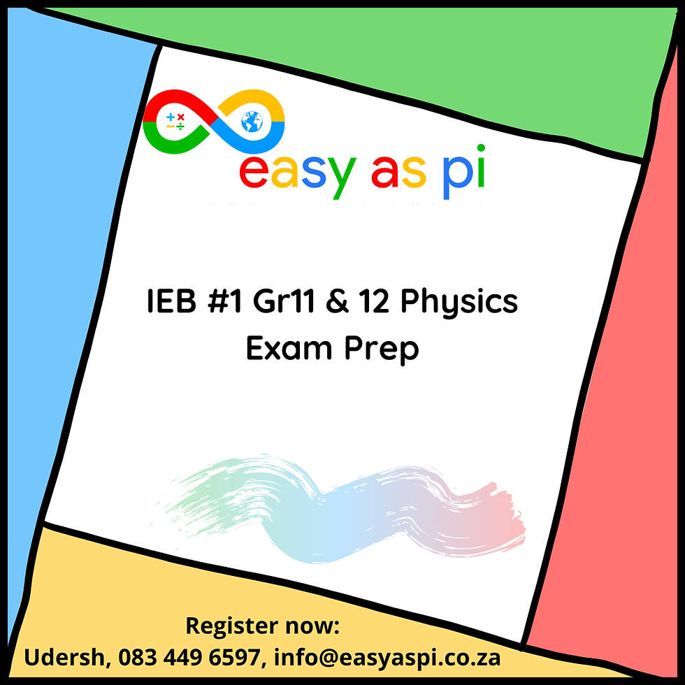 IEB #1 Gr11 Physics exam prep 
