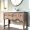 Thumbnail: Refurbished oak console table dresser with quartz top