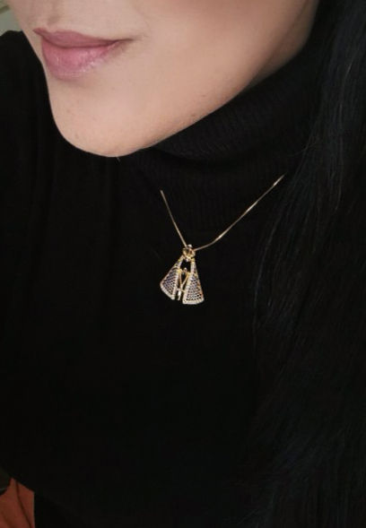 Miniatura: Colar NSA Cravejada G - Banho Ouro 18K