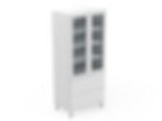 2 DOOR PANTRY WITH 2 POT DRAWERS - 2 GLASS DOORS (P600-2G2PMB)