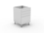 4 DRAWERS - 3 SMALL + 1 POT (B3003S1PMB)