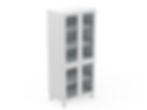 4 DOOR PANTRY - SPLIT AT BENCHTOP HEIGHT - 4 GLASS DOORS (P600-4SDBG)