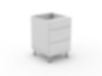 3 DRAWERS - 1 SMALL + 2 POT (B3001S2PMB)