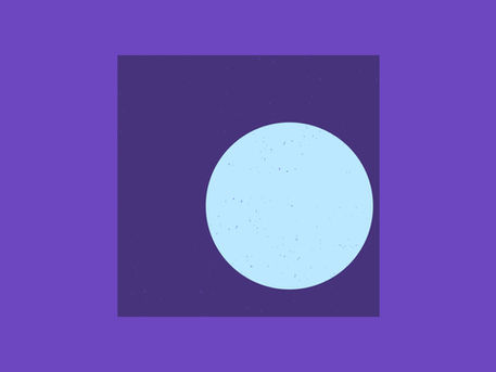 Abstract illustration of a light blue circle positioned off-center inside a dark square on a purple background, representing a situation that doesn’t quite fit its context.