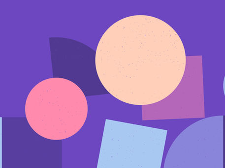 Abstract illustration of overlapping shapes in varied sizes and colors, centered around one larger circle to suggest multiple elements coming together.