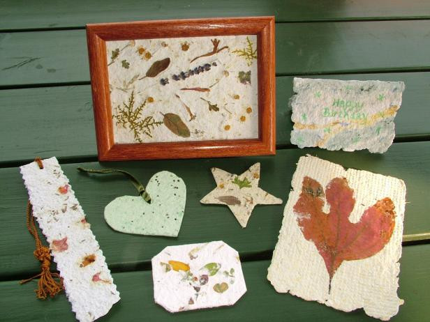 homemade recycled paper for a birthday activity