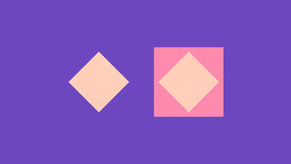 A diamond shape centered inside a square, representing a thoughtful gesture contained within clear boundaries.