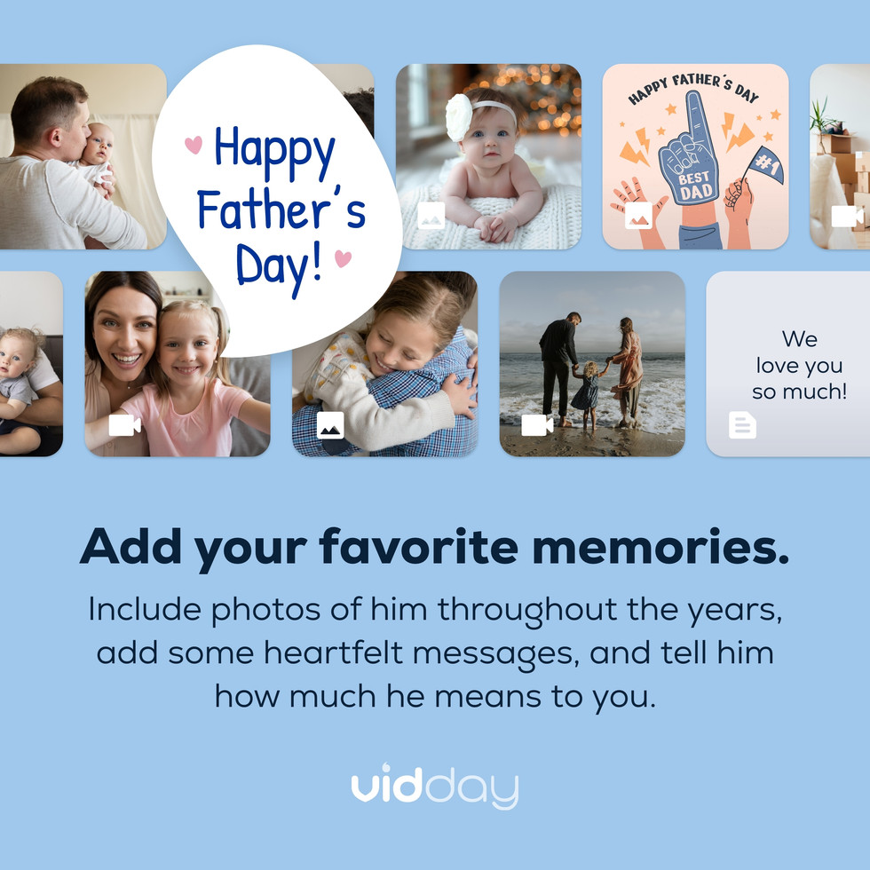 add photo and video message to the father's day video