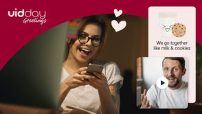 women receiving a valentine's day video greeting from boyfriend