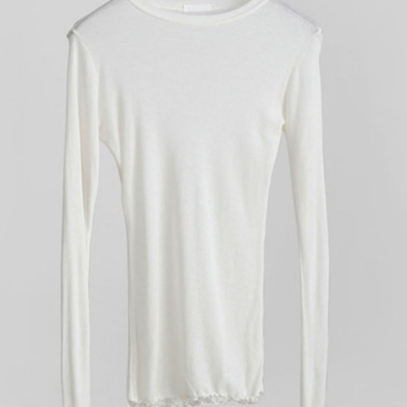 Miniatura: High Quality Plain T Shirt Women  Elastic Basic T-shirts Female Casual Tops Long
