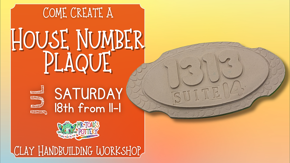 House Number Plaque Clay Handbuilding Workshop
