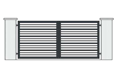 Swing moderndriveway gate flat top 12