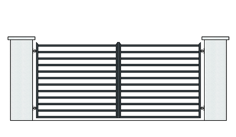 Swing modern driveway gate flat top 2