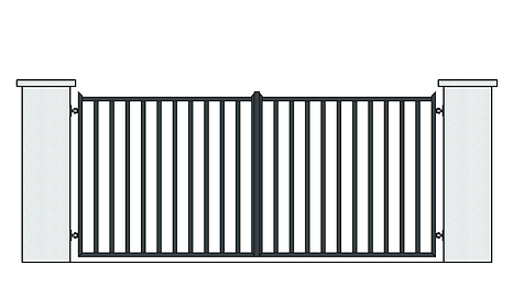 Swing modern driveway gate flat top 5