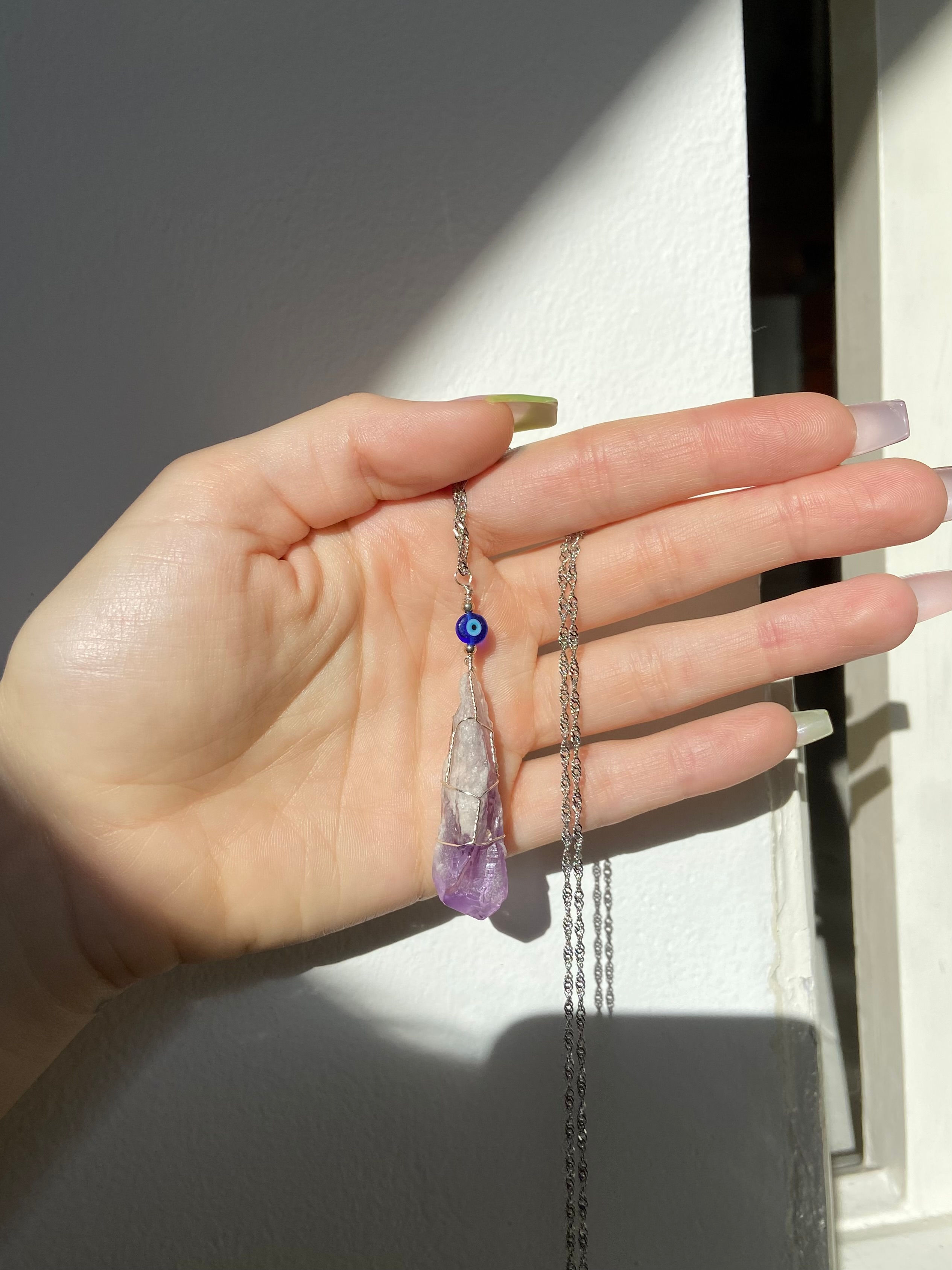 Amethyst Evil Eye Necklace