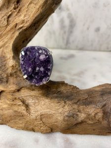Thumbnail: Handmade Amethyst druse ring
