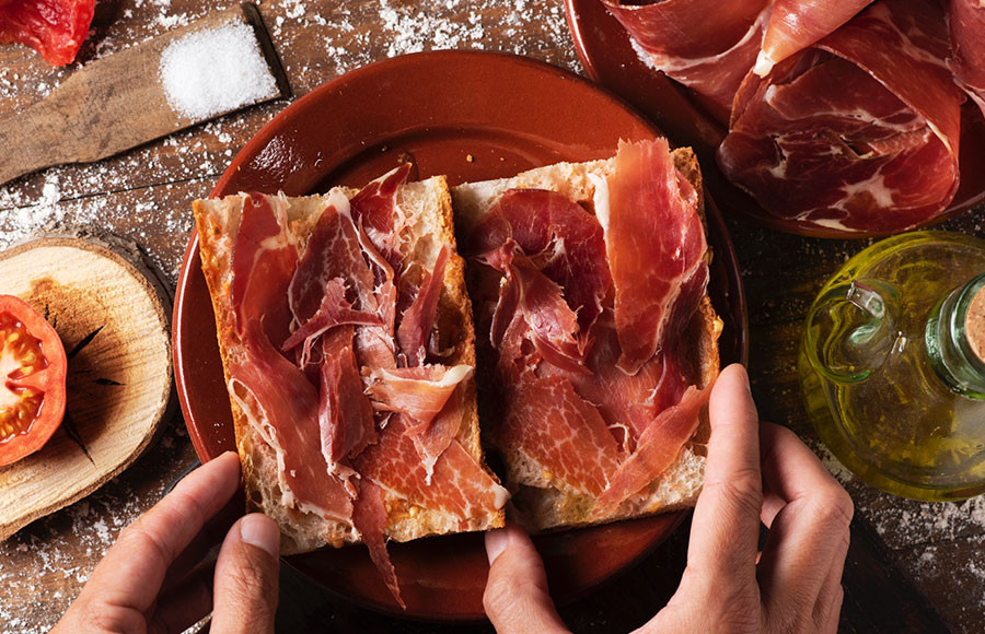 Iberian Ham on Bread