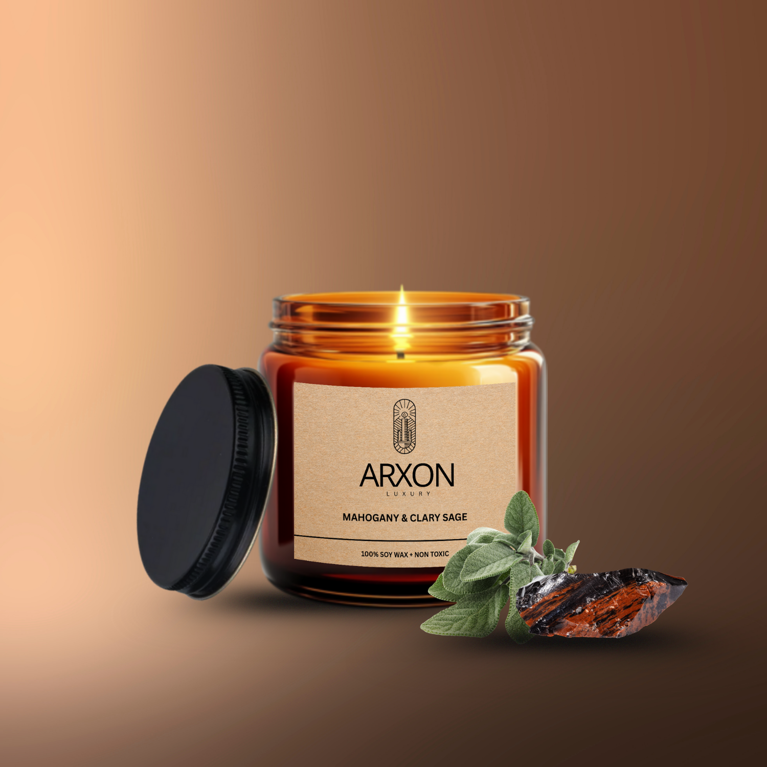 Mahogany & Clary Sage Aroma Candle