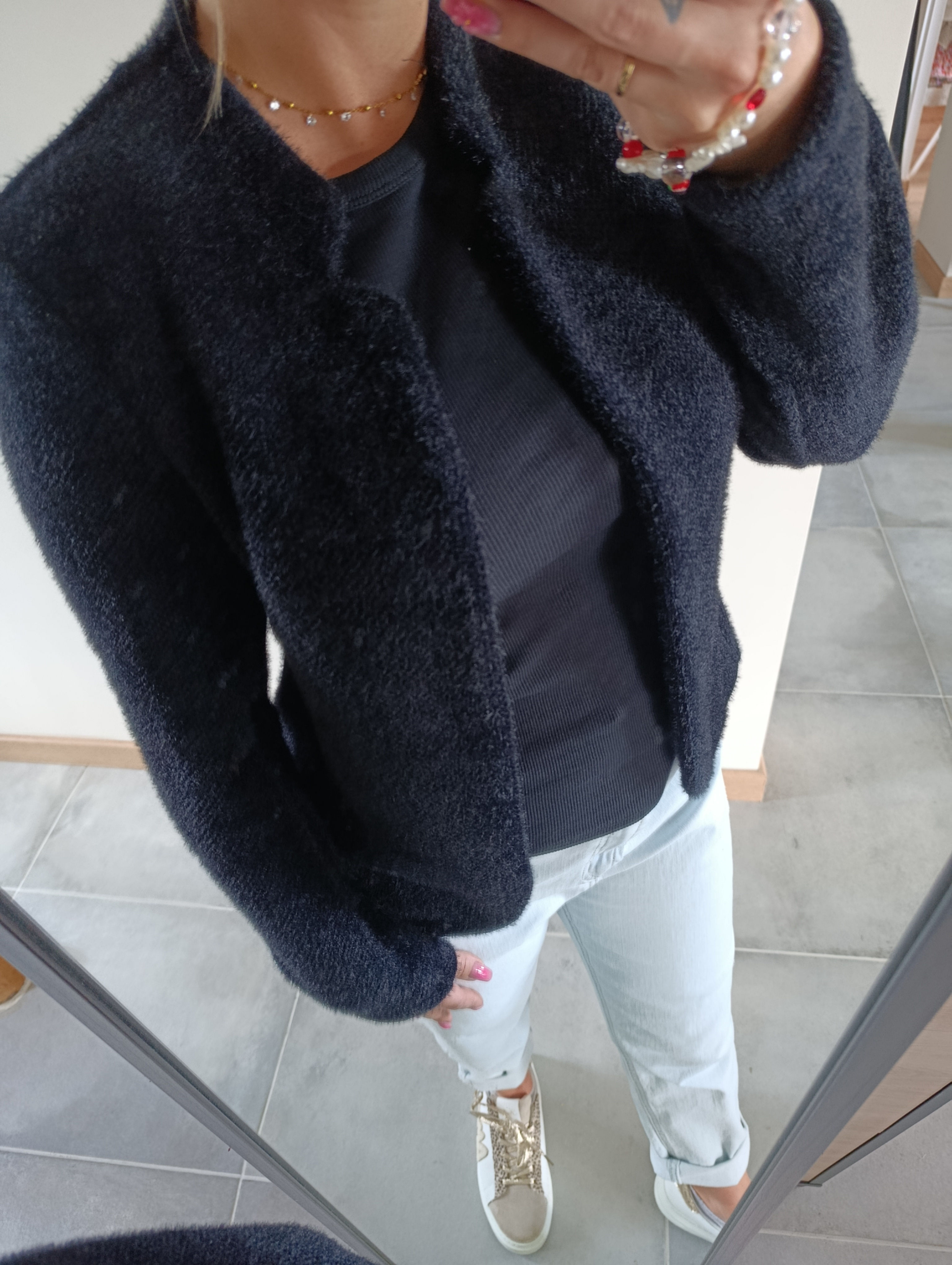 Blazer duveteux vue de près