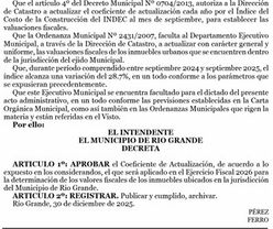 FUERTE AUMENTO DEL IMPUESTO INMOBILIARIO EN RÍO GRANDE
