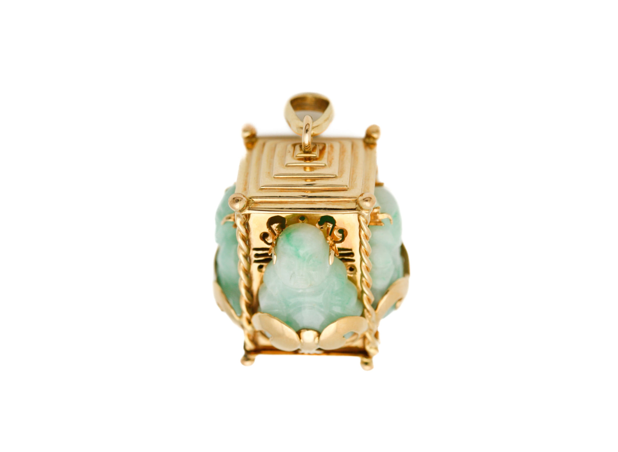 18kt Yellow Gold Italian Jade Budda Charm