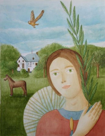 05. Helige Victor, 2014, opdracht voor Sjaloen molen Valkenburg, 40x60cm, aquarelverf op p