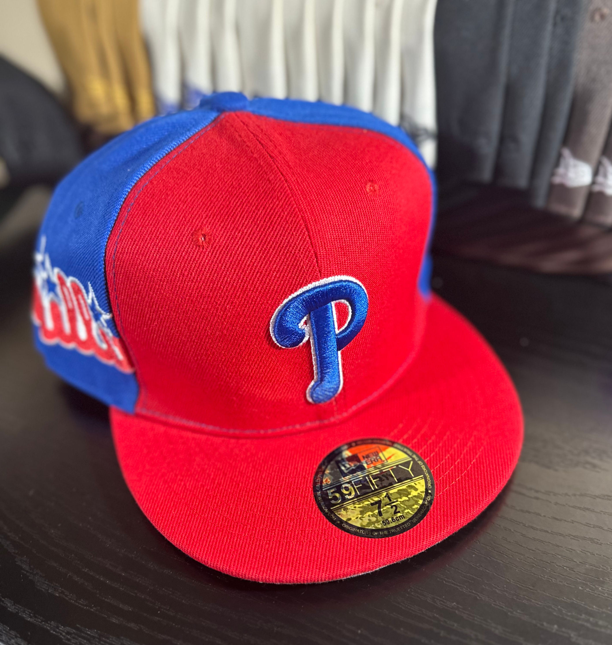 Philidelphia Phillies (Fitted)(W) - Red & Blue - Blue Letters - w - Red Phillies