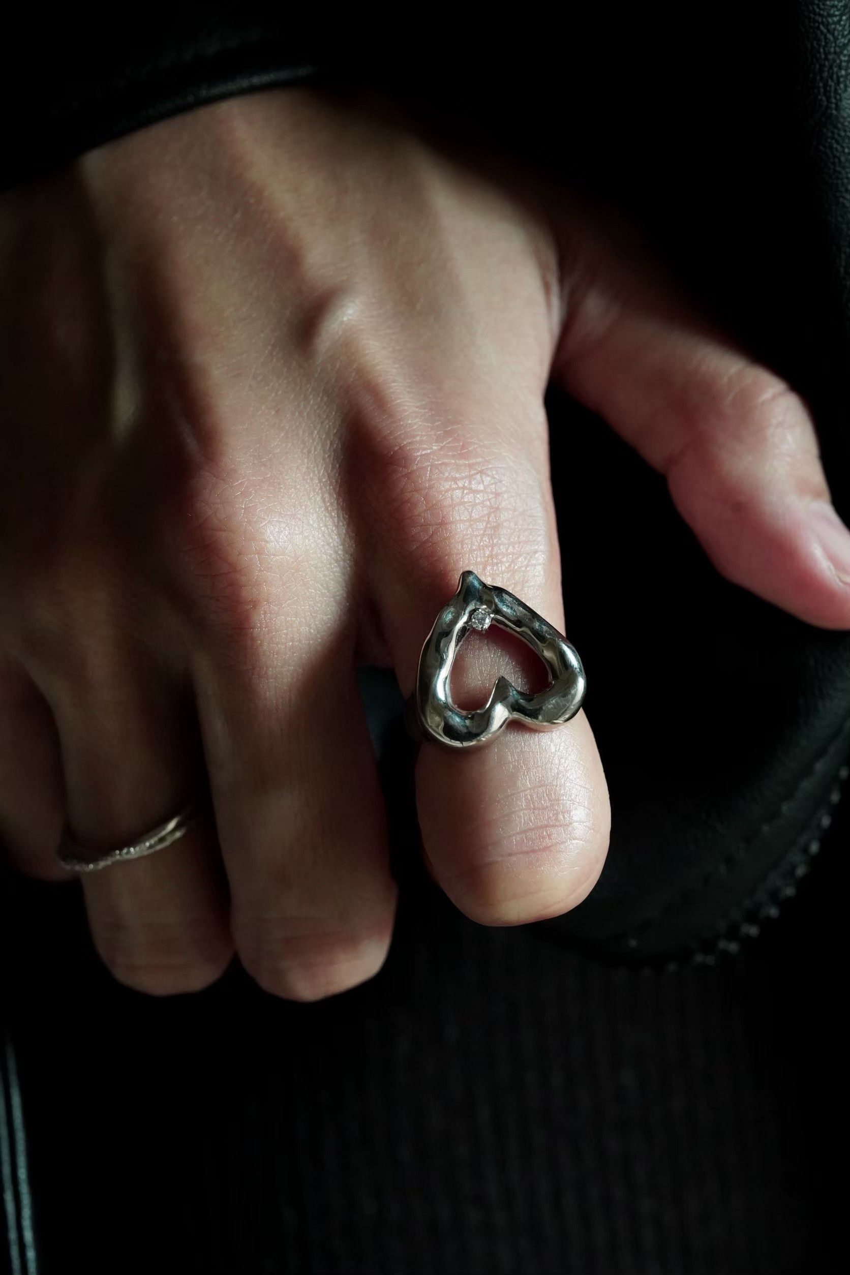 hidden jewel -sterling silver- with diamond