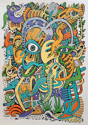 Nigoull, sérigraphie Le Fou du Jardin