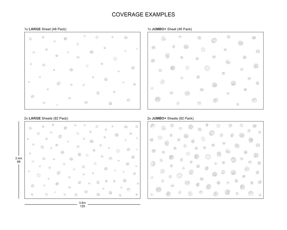 Thumbnail: Coverage examples for Watercolour Polka Dot Wall Decals