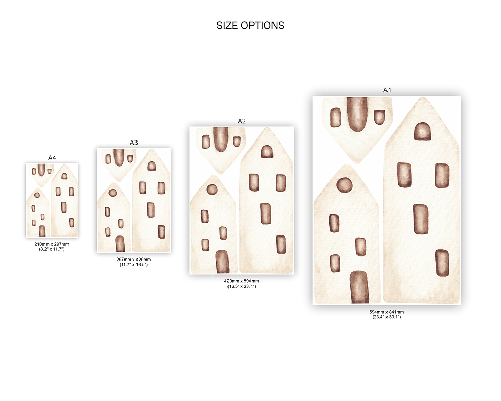 Thumbnail: Size options for house fabric wall decals