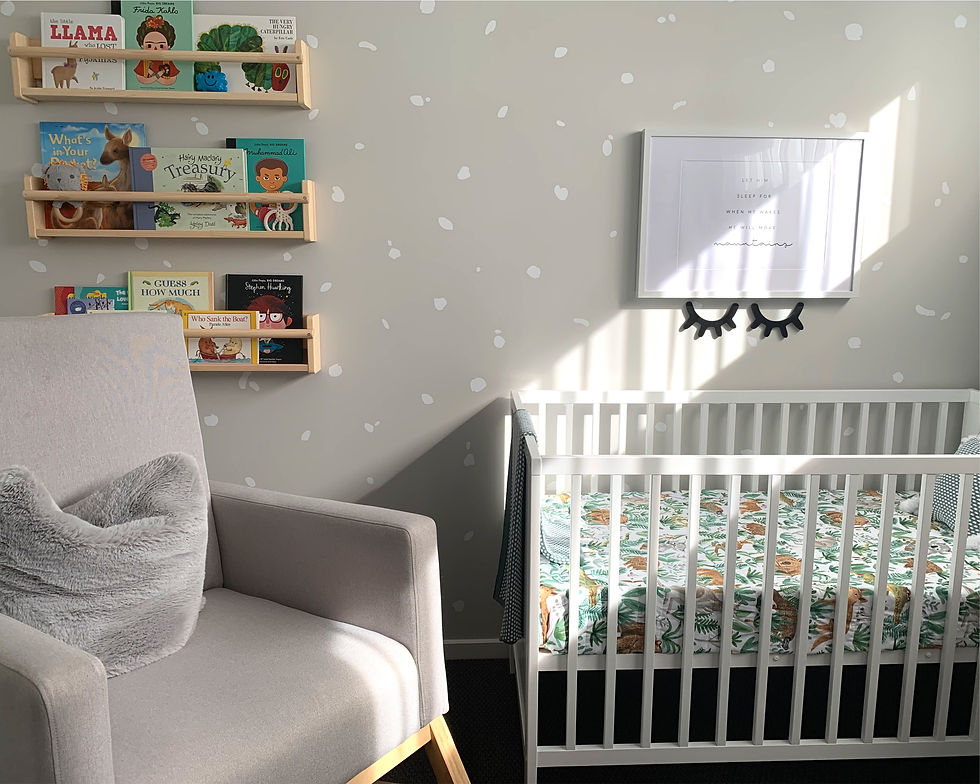 Thumbnail: Nursery with crib and mini irregular star wall decals.