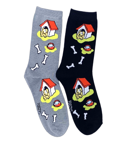 Thumbnail: Dog in Dog House Crew Socks for Women by Foozy's