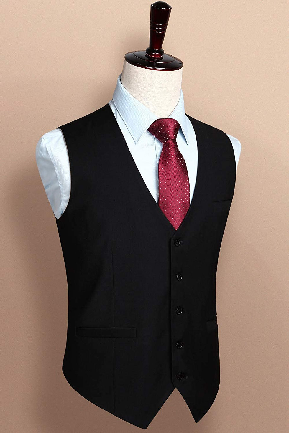 Thumbnail: HISDERN Men's Suit Vest Business Formal Dress Waistcoat Vest with 3 Pockets for