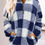 Thumbnail: MEROKEETY Women's Plaid Sherpa Fleece Zip Sweatshirt Long Sleeve Pullover Jacket