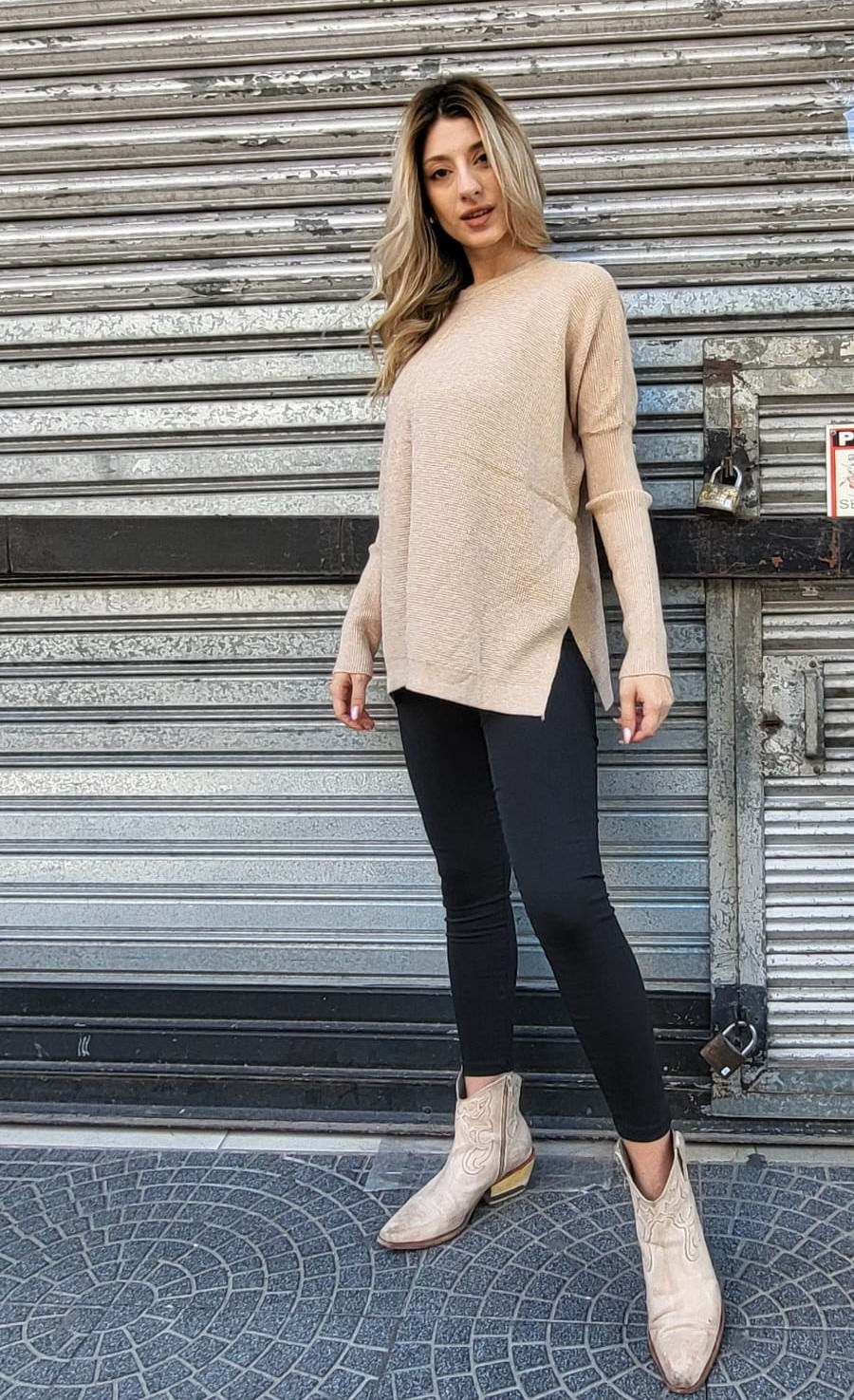 Miniatura: SWEATER WAFFLE CUELLO REDONDO