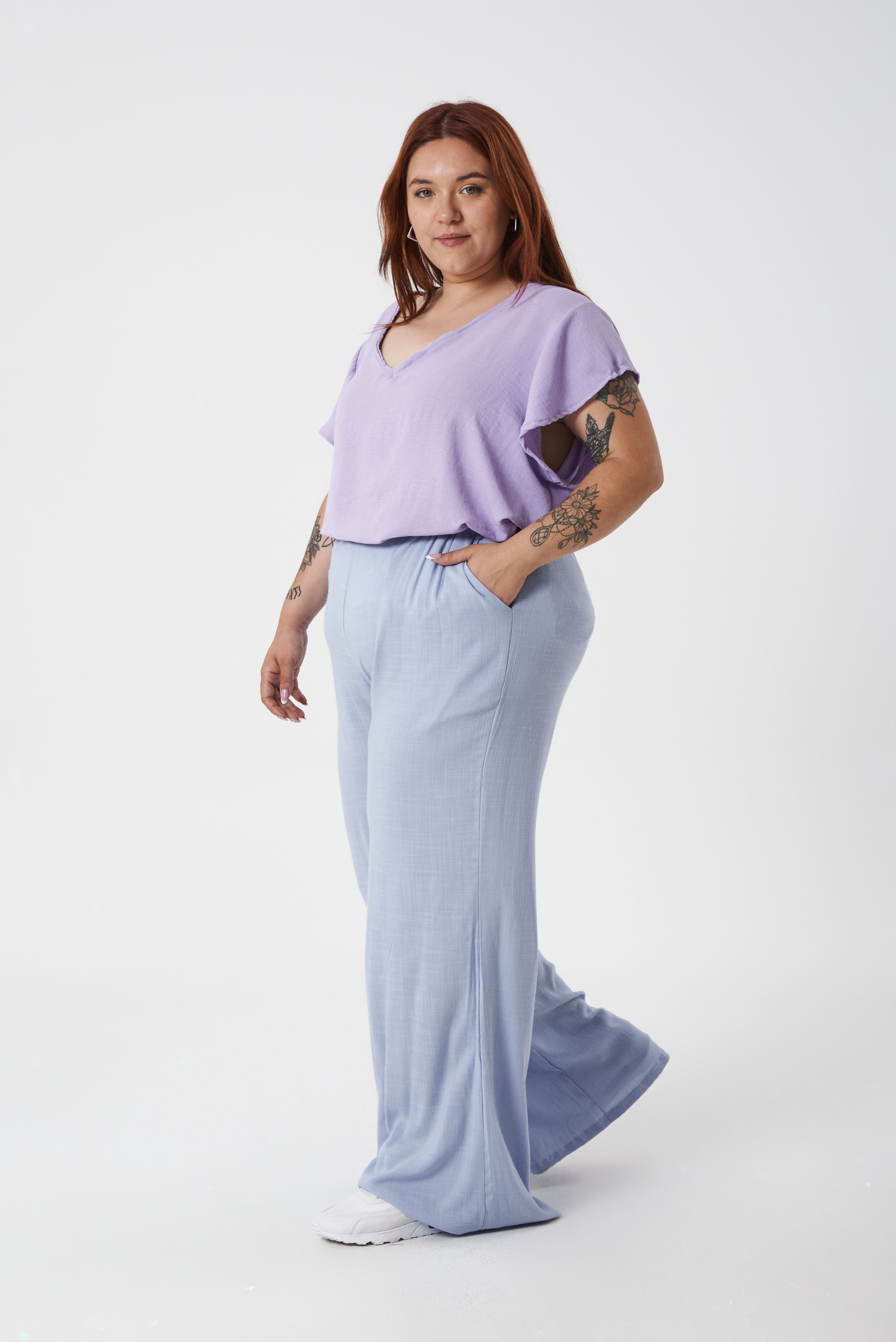 PALAZZO LINO ELASTIZADO LISO