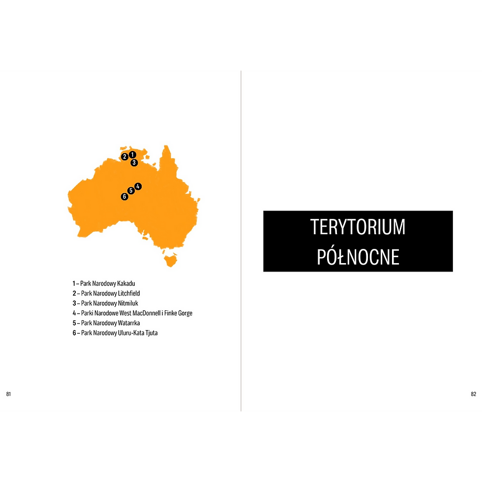 Miniatura: mapa parków narodowych na terytorium północnym australii