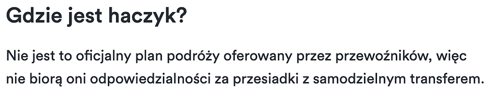 Przykładowy zapis przy zakupie taniego biletu lotniczego