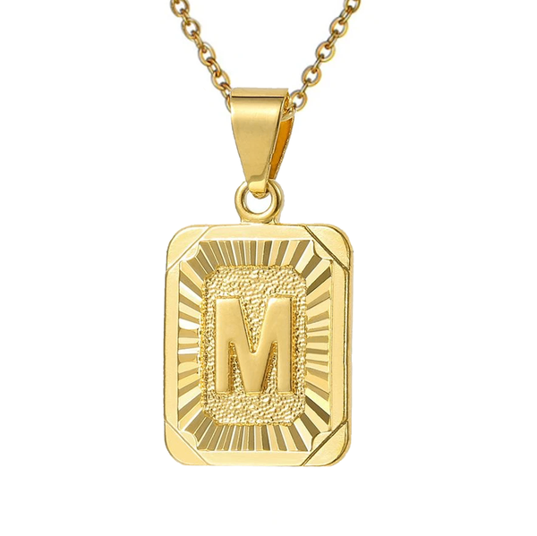 Waterproof stainless steel initial necklace in gold by Bohomoon