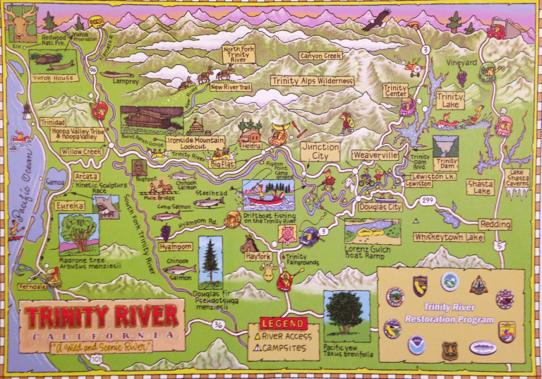 Trinity River Activities Poster near the Del Loma RV Park & Campground, Trinity County, CA