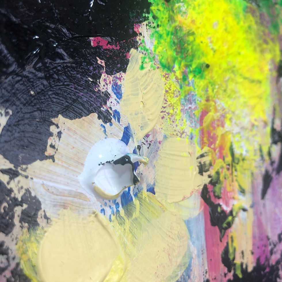 תמונה ממוזערת: Close up of woman painting  Modern acrylic portrait Vibrant portrait wall art on canvas