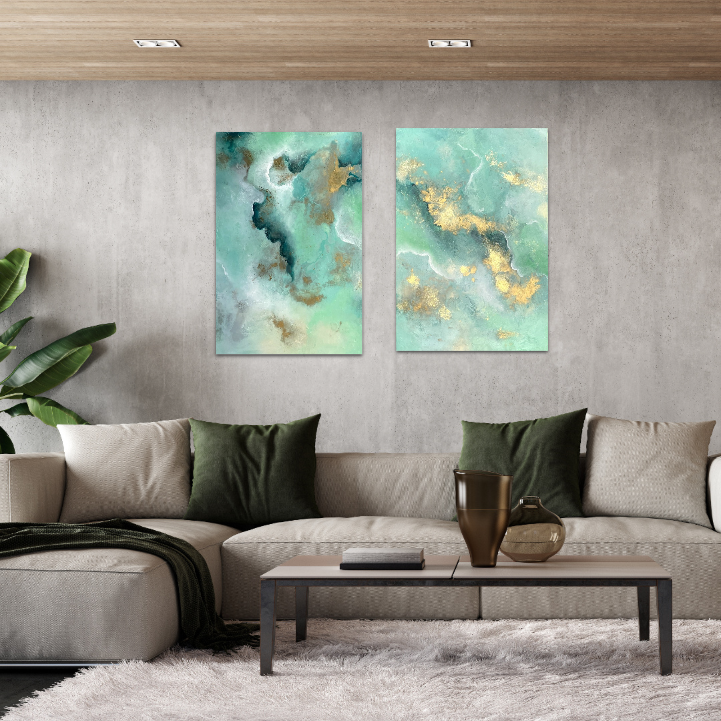 Green Peace Aventurine displayed in modern interior