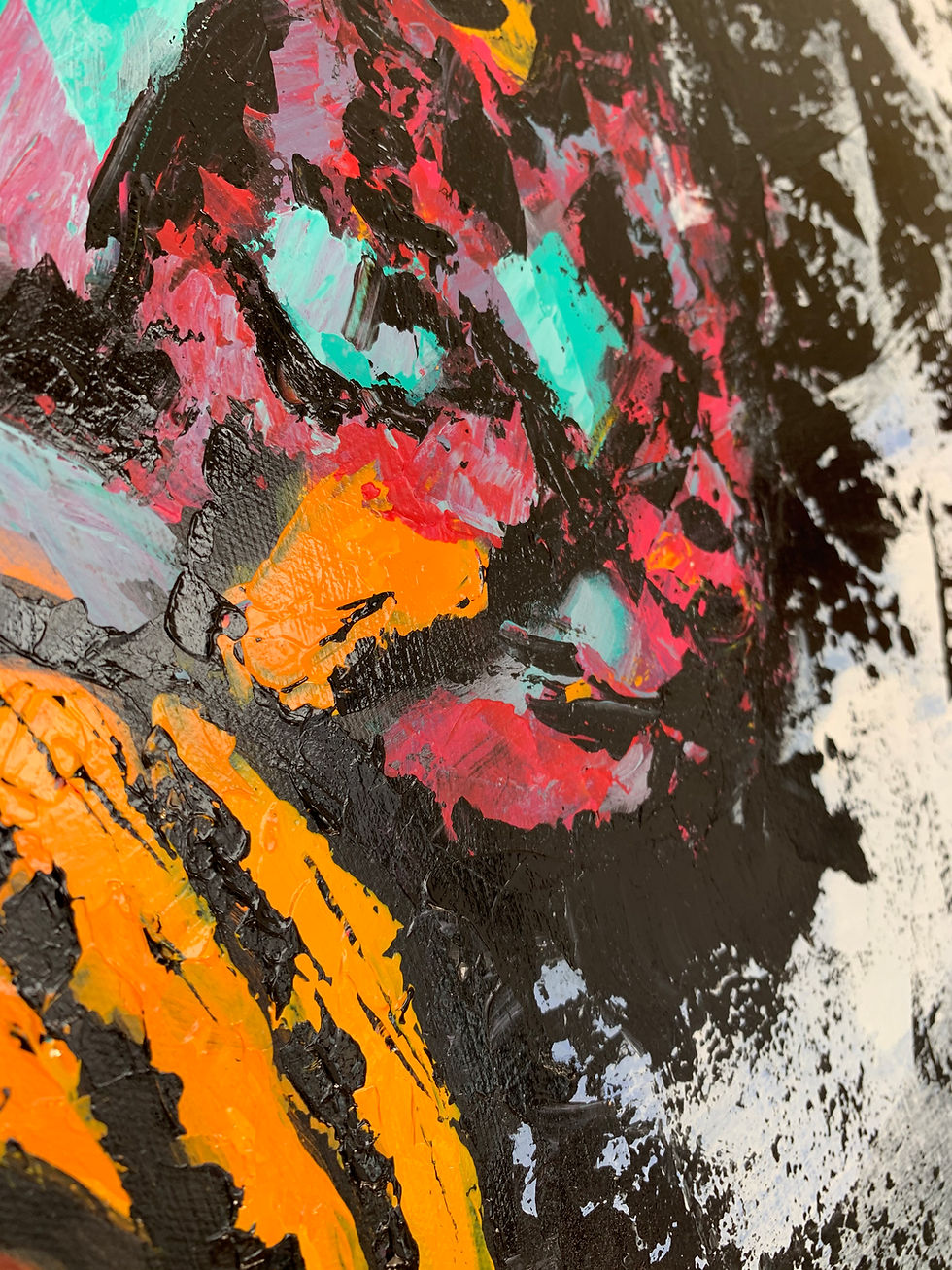 תמונה ממוזערת: Colorful abstract texture Green, orange, black and yellow colors