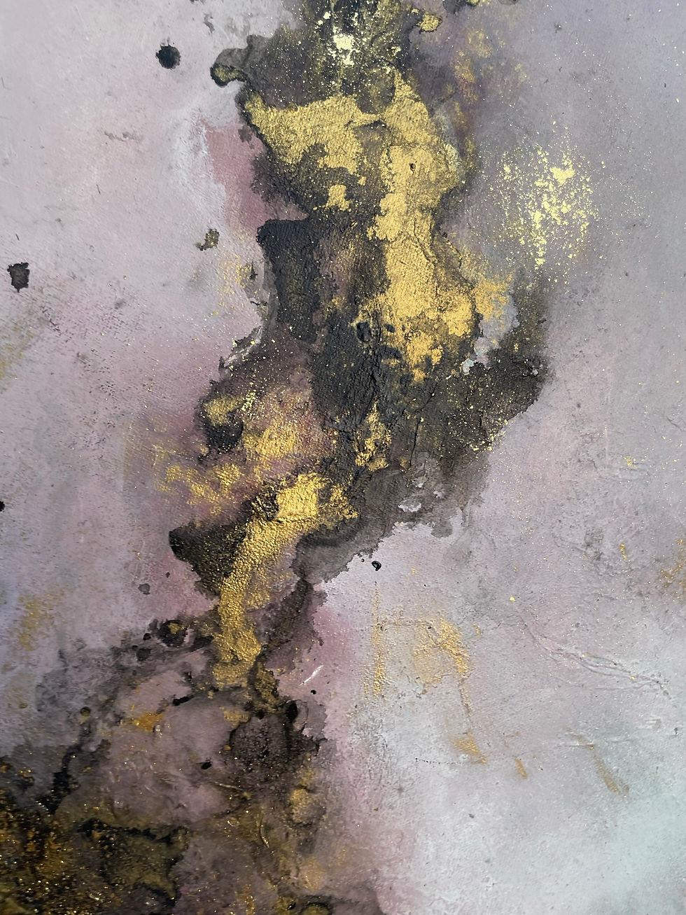 Thumbnail: Close-up of gold and pink textures in painting