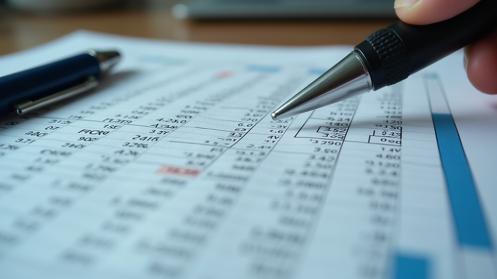 Close-up view of spreadsheet with trading data and risk calculations