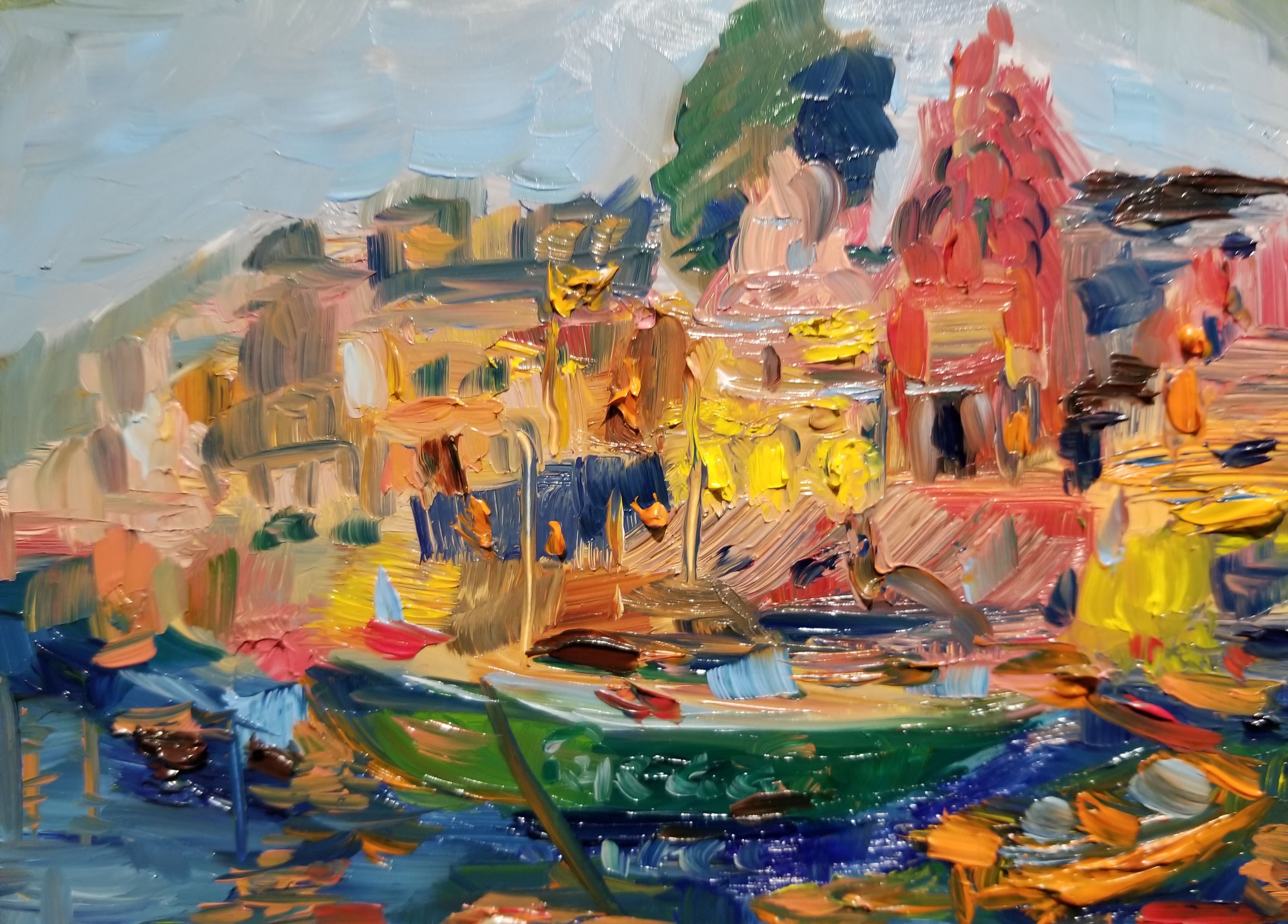 Vermillion City 7 X 5 Oil on board